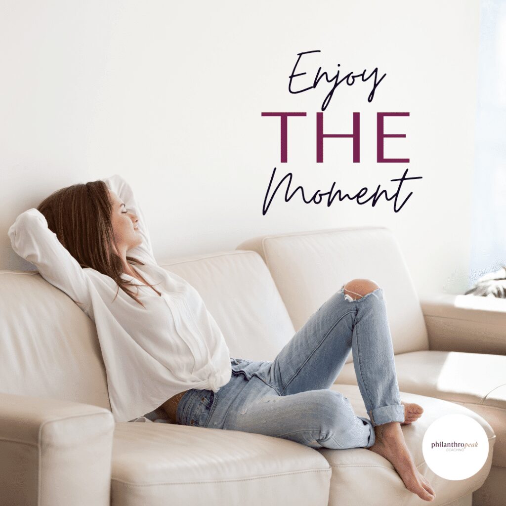 Woman relaxing on a comfortable sofa indoors
