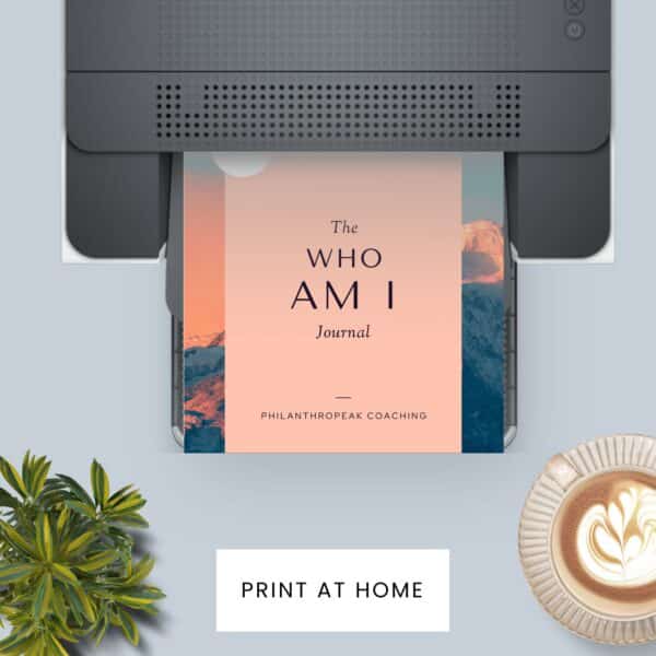 Journal printing at home with coffee nearby