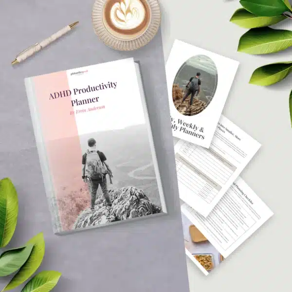 ADHD productivity planner with additional inserts.